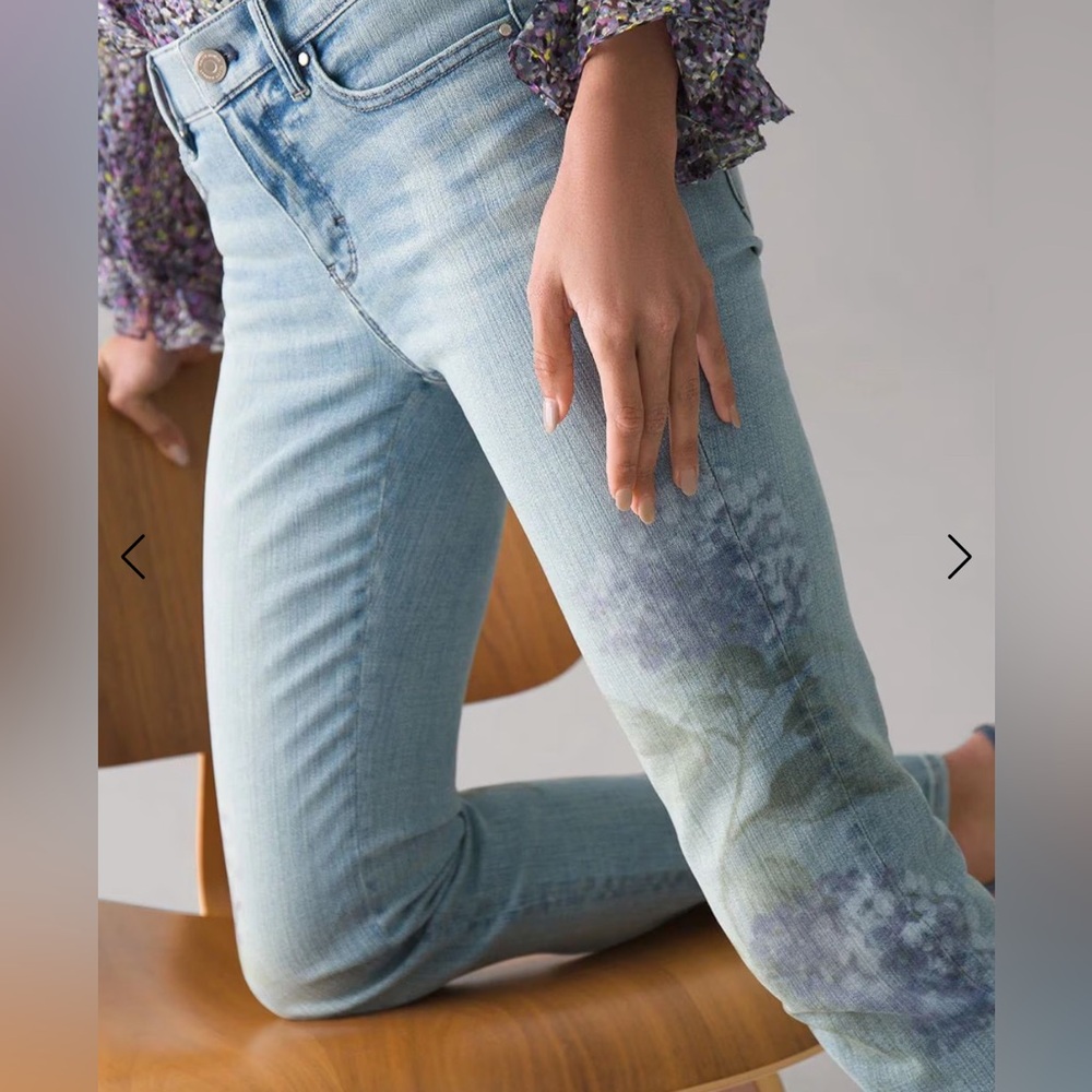 New With Tags Mid Rise Everyday Soft Floral Slim Ankle Jeans Sz 2 NEW 🍁🍁🍂
